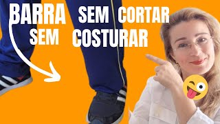 COMO FAZER BARRA SEM CORTAR E SEM COSTURAR DE CALÇA UNIFORME SAIA VESTDO CORTINA TOALHA BERMUDADIY [upl. by Ivanah]