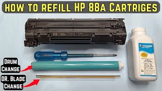 Easy Trick How To Refill HP Laserjet 88A Toner Cartridge in 5 Minutes  In Hindi [upl. by Ari962]