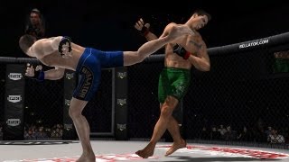 Bellator MM Onslaught  Fighters get pummeled into submission Gameplay 1080p [upl. by Yllib]