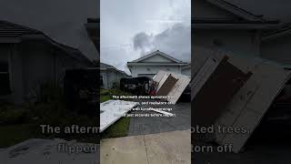 Tornado Rips Up Trees Flips Car and Damages Houses in Florida Neighborhood [upl. by Nahtnamas]