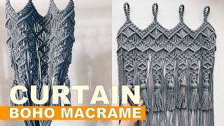 DIY Bohemian Macrame Curtain New Design 2024  Tutorial for beginners [upl. by Ailiec]