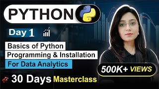 Python for data analyst  day 01  30 days free course  beginners to advance  python with project [upl. by Ahsircal381]