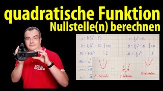 quadratische Funktion  Nullstellen berechnen  einfach erklärt von Lehrerschmidt [upl. by Maya659]