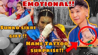 GOLD CHAIN GIFT JETHISASU LAI BIRTHDAY SURPRISE TATTOO SURPRISE DIDA EMOTIONAL [upl. by Yordan115]