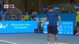 Goran Ivanisevics big serve  World Tennis Challenge 2015 [upl. by Howland872]