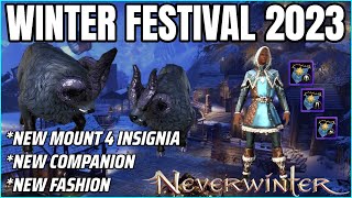 Winter Festival UPDATED Free NEW Mount 4 slots NEW Companion amp Fashion  Neverwinter Mod 27 [upl. by Enihpled]