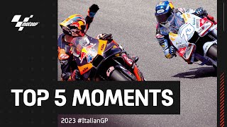 Top 5 MotoGP™ Moments 💨  2023 ItalianGP [upl. by Cozza702]