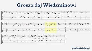 Grosza daj Wiedźminowi Toss a Coin to Your Witcher by netflix  easy guitar tab [upl. by Esinek]