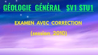 géologie générale S1  examen corrigé vidéo 13🔴🔴 [upl. by Otir]