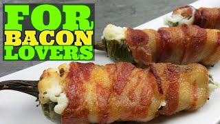 Bacon Wrapped Jalapeno Poppers Recipe  DO YOU LOVE BACON [upl. by Aytida935]