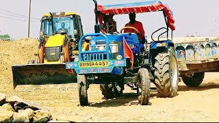 JCB 3dx machine xpert Loading sonalika tractor 🚜 42 hp mahindra tractor 🚜 45 hp [upl. by Ansev]