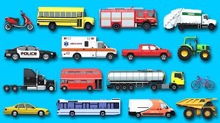 Street Vehicles Names and Sounds for kids with Surprise Eggs Cars and Trucks [upl. by Assel665]