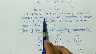 EFFECT OF SUBSTITUENTS ON ACIDITY OF PHENOLS  ORGANIC CHEMISTRY 2ND B PHARMACY 3SEM ASHUTOSH SINGH [upl. by Eiramesor]