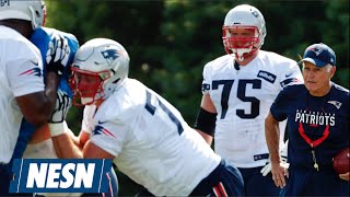 Offensive Line Injuries Piling Up At Patriots Training Camp [upl. by Alyhc]