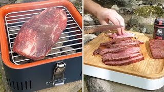 Flanksteak auf dem Everdure CUBE  dem portablen HolzkohleGrill für Unterwegs [upl. by Amice]