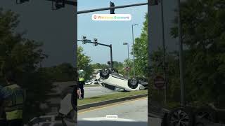 Suv flipped over on Whittlesey Blvd across from Regions Bank colga [upl. by Samul76]