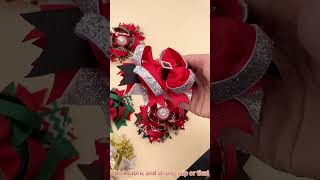 christmas hair bows handmade [upl. by Chard132]