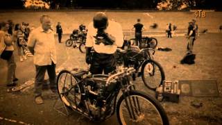 Motorcycle Racing on real Board Track with Harley Excelsior Super X Indian [upl. by Babb861]