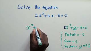 Solve quadratic equation by factorisation [upl. by Lemuel]