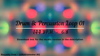 144 BPM 68 Drum percussion loop  Drum amp Percussion 01 [upl. by Aliemaj74]