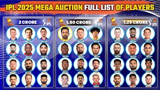 IPL 2025  Official List of All Players for IPL 2025 Mega Auction  IPL Mega Auction Players List [upl. by Neenwahs]