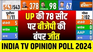 Lok Sabha Opinion Poll 2024 उत्तर प्रदेश में BJP की एकतरफा जीत  Uttar Pradesh  India TV  BJP [upl. by Maegan650]