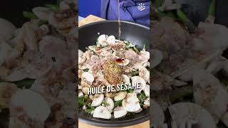 Recette  Salade composée de haricots verts noisettes et champignons de Paris  écomiam [upl. by Ikcim]