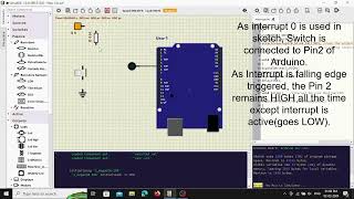 Interrupt in Arduino Uno using SimulIDE [upl. by Laamaj]