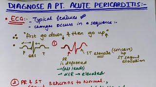 Mnemonic of ECG pattern of acute pericarditis n its management  MEDINCINE woth DR SHAMAMA [upl. by Seow]