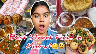 Best Street Food In Meerut🤤🫠❤️ Must try in Surajkhud [upl. by Nevile]