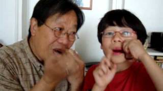 TRAN QUANG HAI plays the Jews harp with his grand son HUGO ANH MINH [upl. by Festa576]