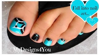 Baby Blue Floral Toenail Art Pedicure Tutorial ♥ Дизайн Ногтей Педикюр [upl. by Gnilyarg688]