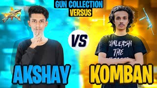 Kmc Komban Vs Akshay Akz Biggest Gun Collection War 😍 Free Fire Best Gun Skin Collection In Kerala [upl. by Suoiluj]