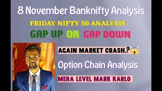 Advance Nifty amp Banknifty Analysis For Friday  8 Nov  Tomorrow Banknifty  Market again Crash😱 [upl. by Arlo]