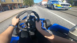 Gokart Police Chase  Brodalen Motorcycle Meet 2023 Sweden [upl. by Kikelia]