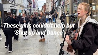 GROUP DANCES TO ‘SHUT UP AND DANCE’  AMAZING MOMENT BUSKING [upl. by Yerhcaz]