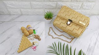 PLASTIC CANVAS BAG DIY  ROPE BAG TUTORIAL canvasbag handmadebag yarnbag [upl. by Angrist790]