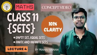 Class 11 Maths Sets  Empty Set  Finite and Infinite Set  Equal Sets  Lecture 4 [upl. by Blasien142]