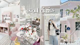 SEOUL diaries  solo cafe hopping 🎀 hongdae’s best cafe coquette amp ghibli theme [upl. by Mac]