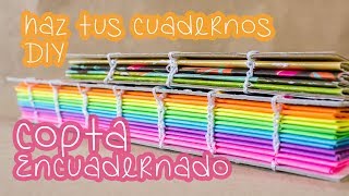 HAZ TUS CUADERNOS DIY CON ENCUADERNACION COPTA aguja e hilo BigCrafts [upl. by Kendry867]