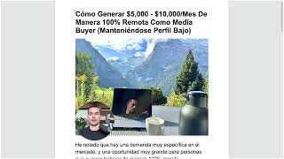 Como generar de 5000  10000mes como media buyer manteniendose perfil bajo [upl. by Ihtak]