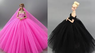 Disney Princess Doll Makeover  DIY Miniature Ideas for Barbie  Wig Dress Faceup and More DIY [upl. by Notrem]