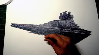 Drawing a Star Destroyer Final Order in detail  Timelapse [upl. by Miguelita]