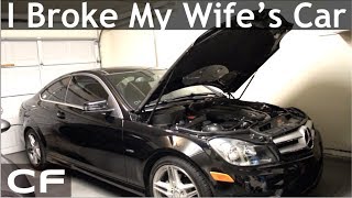 I Broke My Wifes Mercedes  Oil Leak Fix Attempt on 2012 CClass W204 271 [upl. by Irrehs]