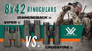 Vortex Binoculars CROSSFIRE HD 8x42 vs VIPER HD 8x42 vs DIAMONDBACK HD 8x42 \ Field Test Comparison [upl. by Lehcsreh]