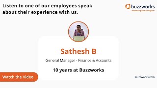 Buzzworks Employee Stories  Sathesh  Career Growth Stories [upl. by Nelrac]