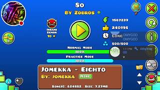 My best reaction Maybe 8o by Zobros 100 Insane demon Mobile  Geometry Dash [upl. by Tnattirb]