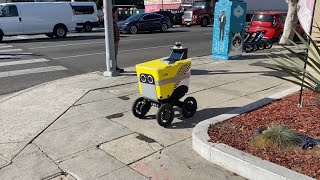 Postmates Robot Lola Training For Autonomous Food Delivery [upl. by Ytirahs]