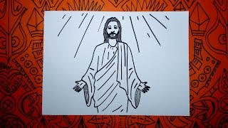 Aprenden a dibujar a Jesús con manos abiertas paso a paso [upl. by Lrak684]