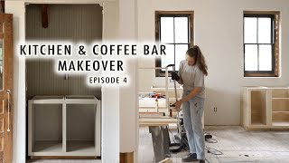 KITCHEN amp COFFEE BAR MAKEOVER Part 4 Building amp Painting Cabinetry  XO MaCenna [upl. by Llehcam817]